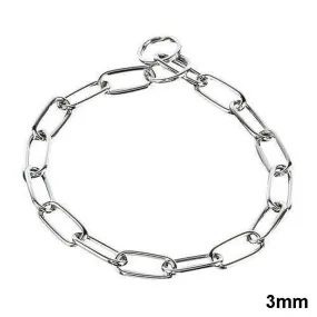 HERM SPRENGER - Chrome Long Link Fur Saver Collar 3mm