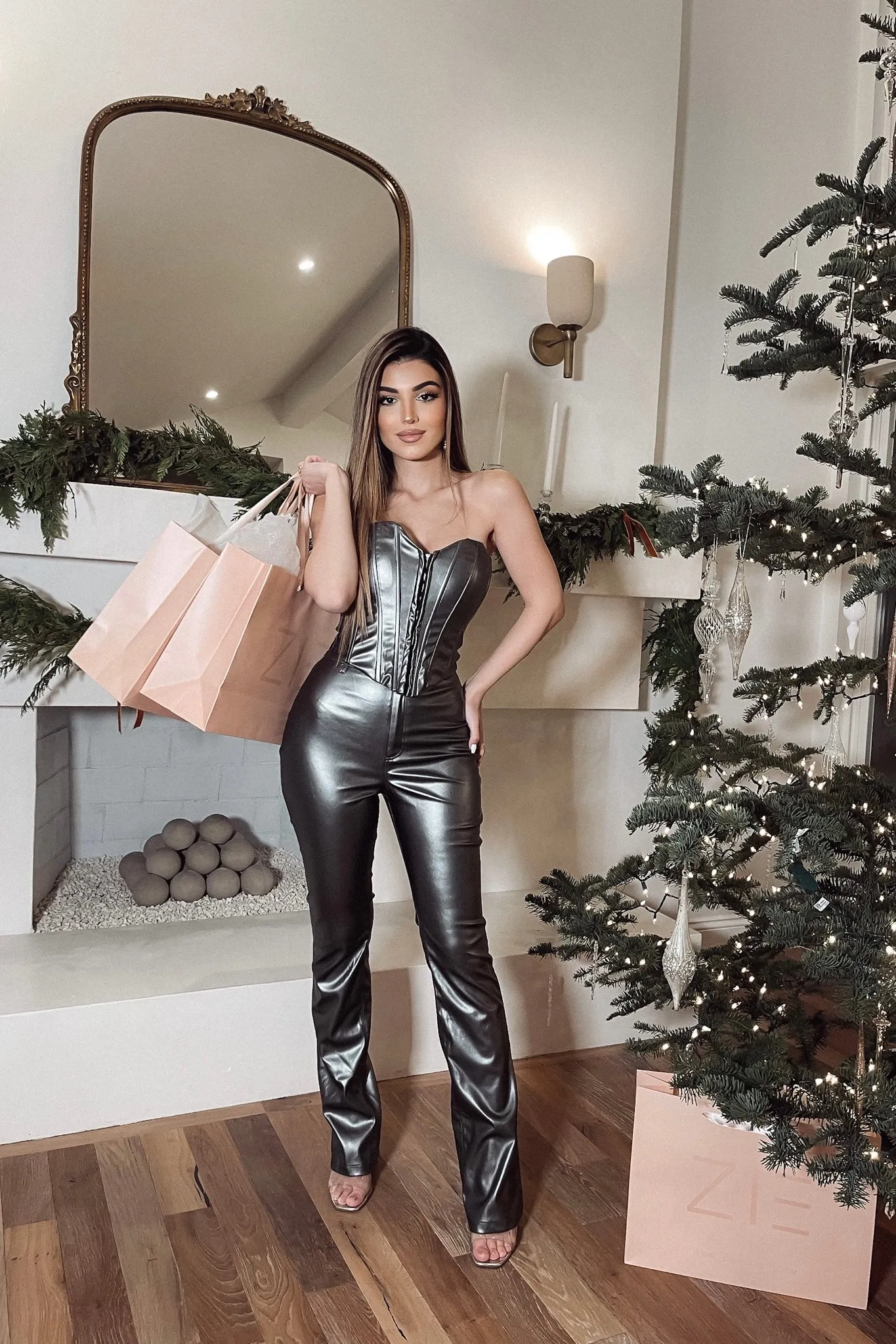 Hermia Corset   Pants Metallic Set
