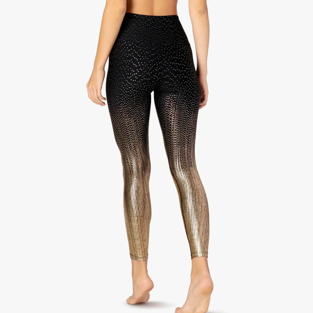 High Waist Glitter Golden-plating Skinny Yoga Pants