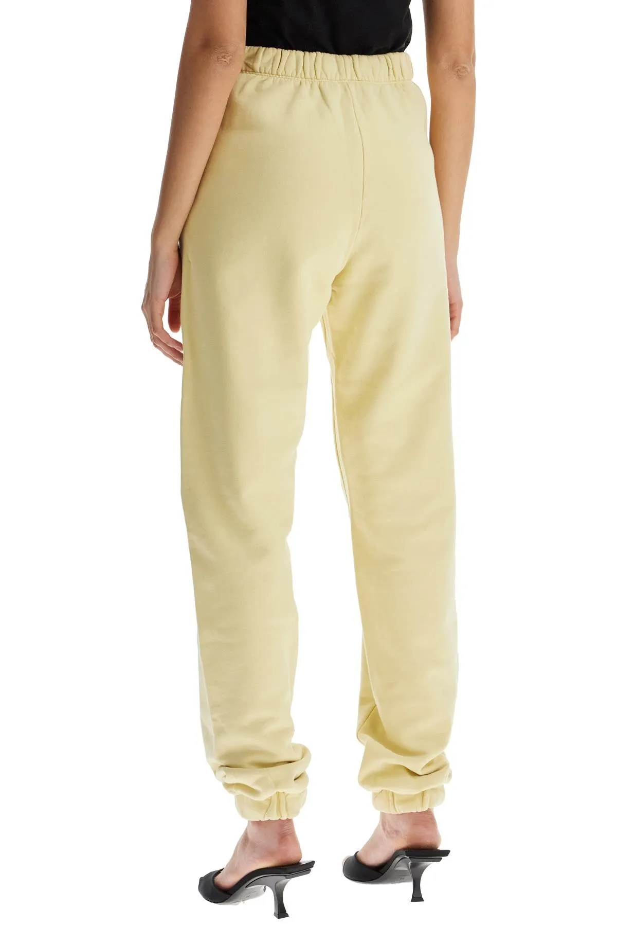 high waist loose yellow cotton pants
