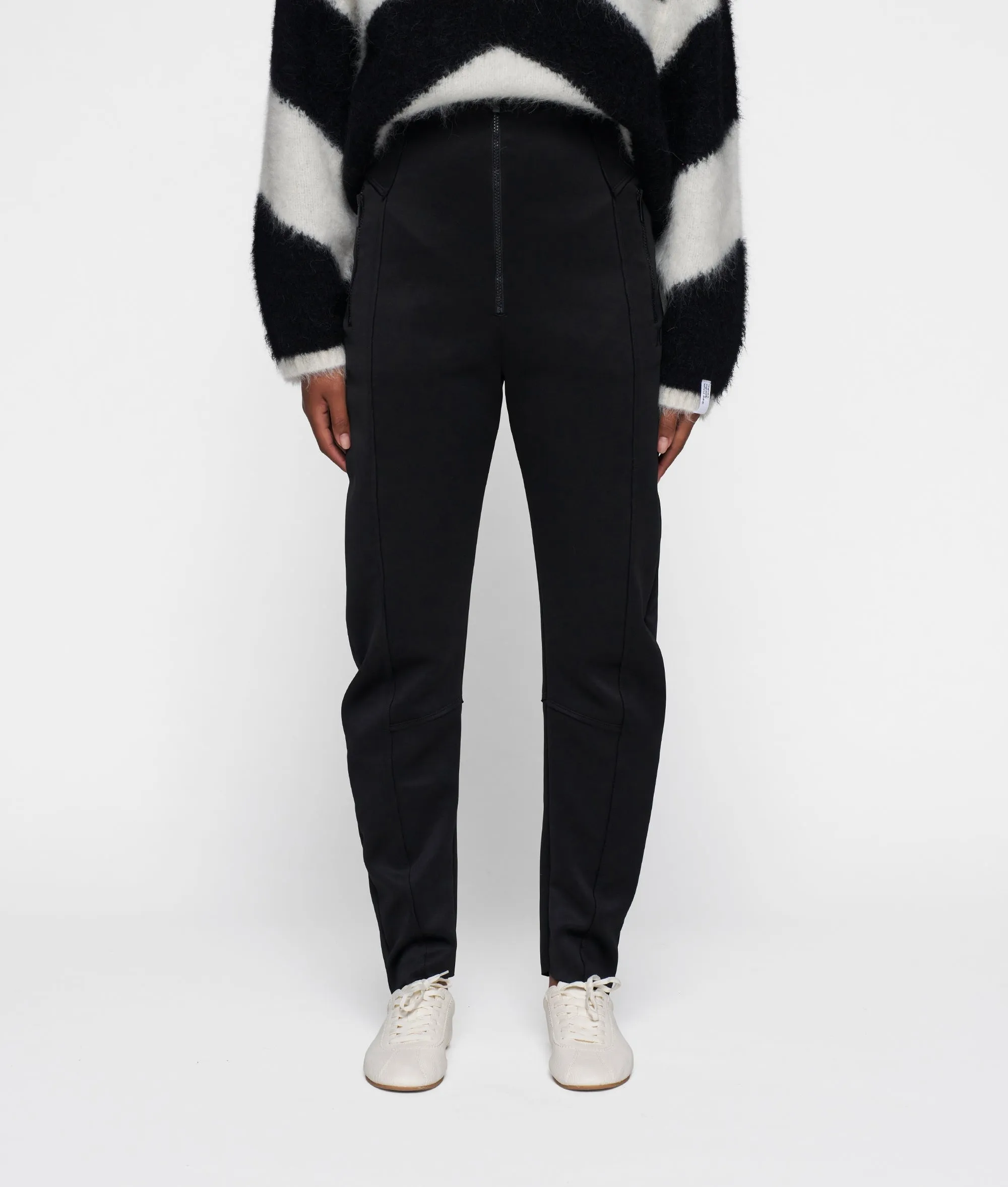 high waist pants scuba | black
