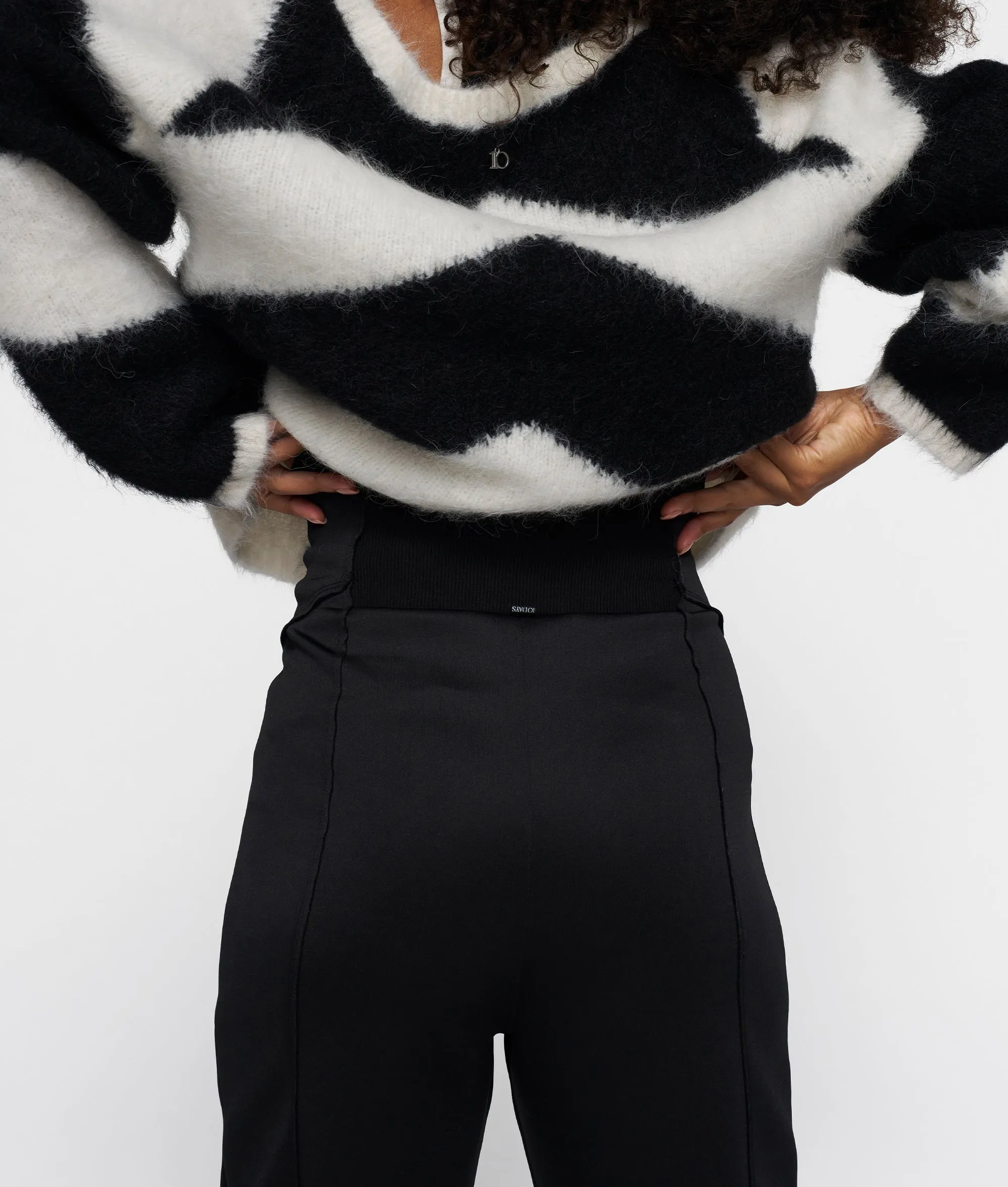 high waist pants scuba | black