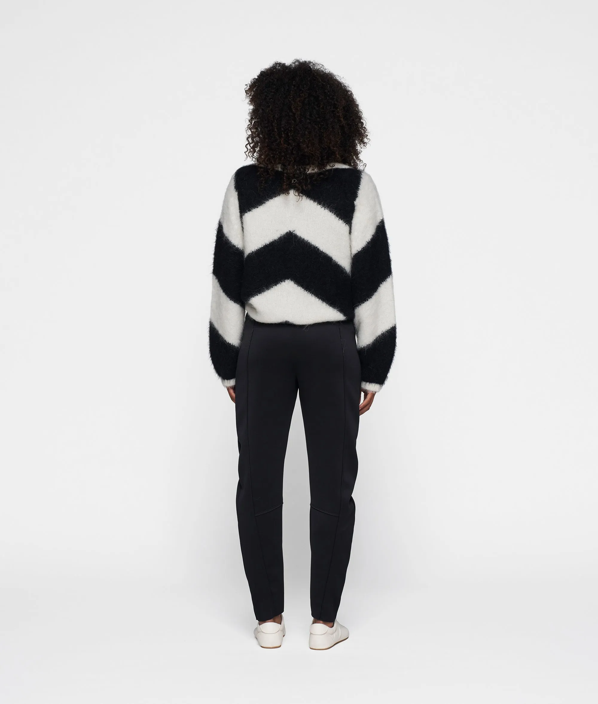 high waist pants scuba | black