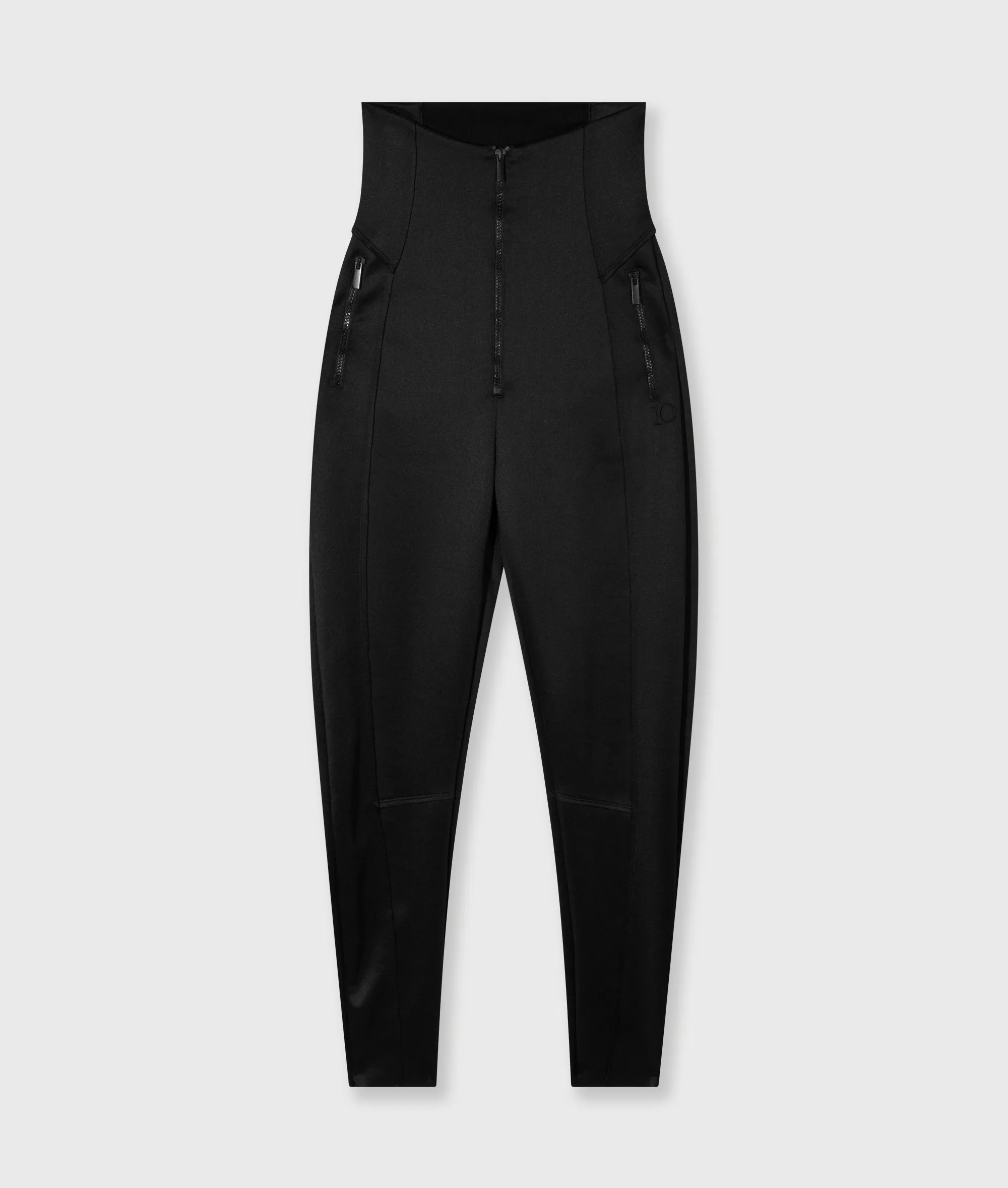 high waist pants scuba | black
