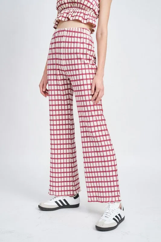 High Waist Plaid Pants