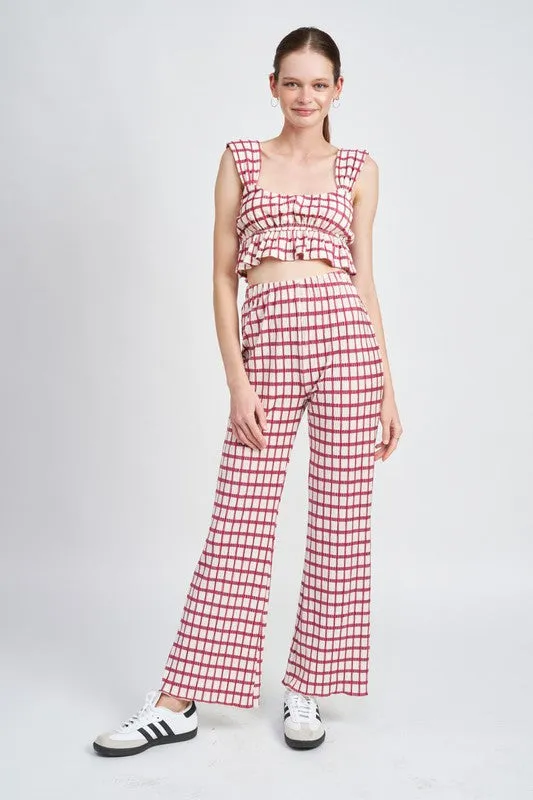 High Waist Plaid Pants