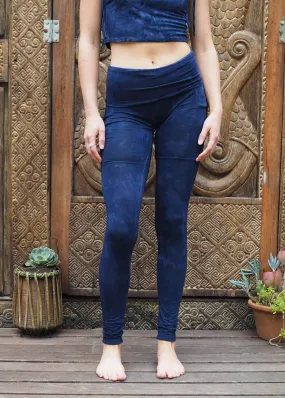 High Waist Pocket Yoga Tights - Midnight Blue