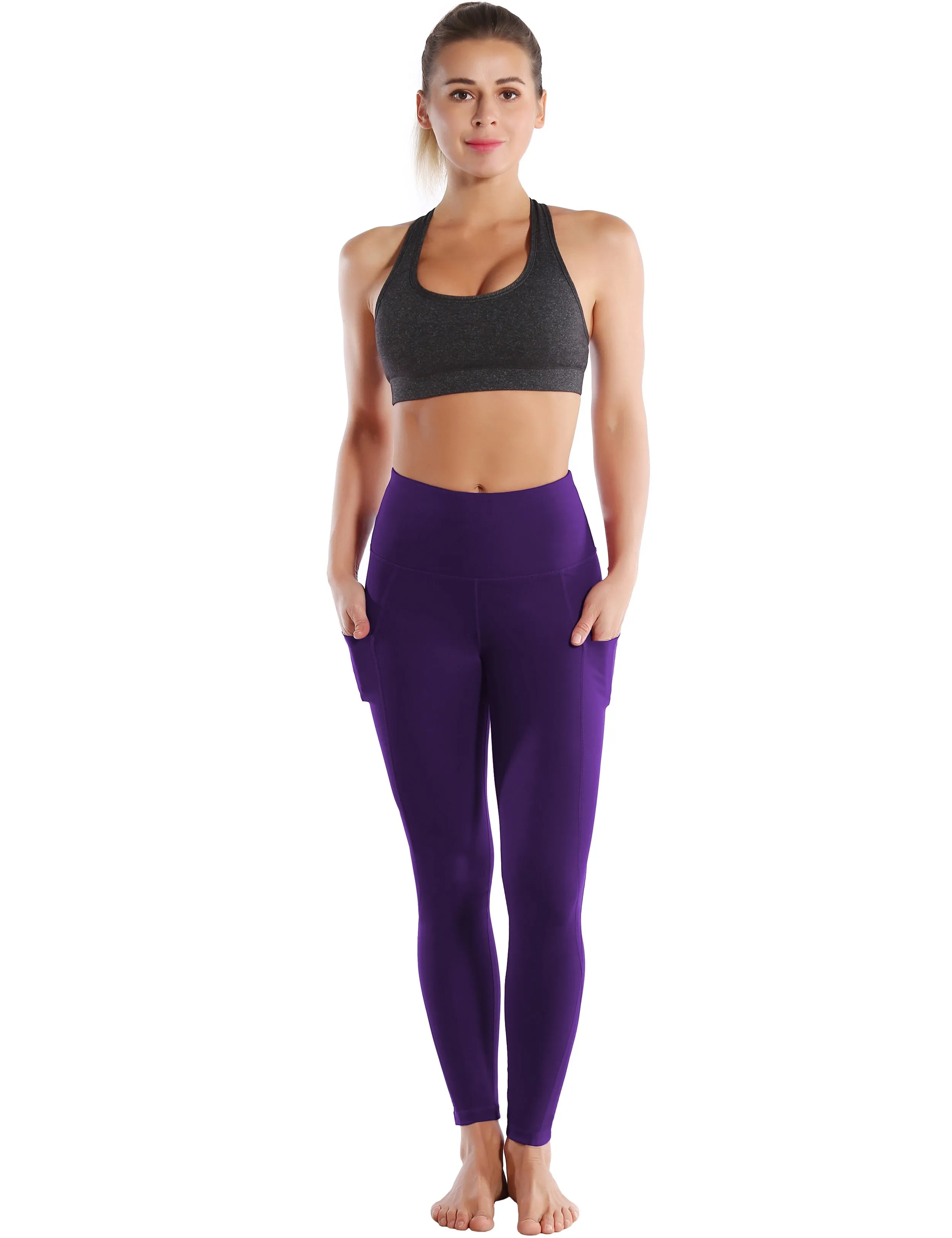 High Waist Side Pockets Biking Pants grapevine_Biking