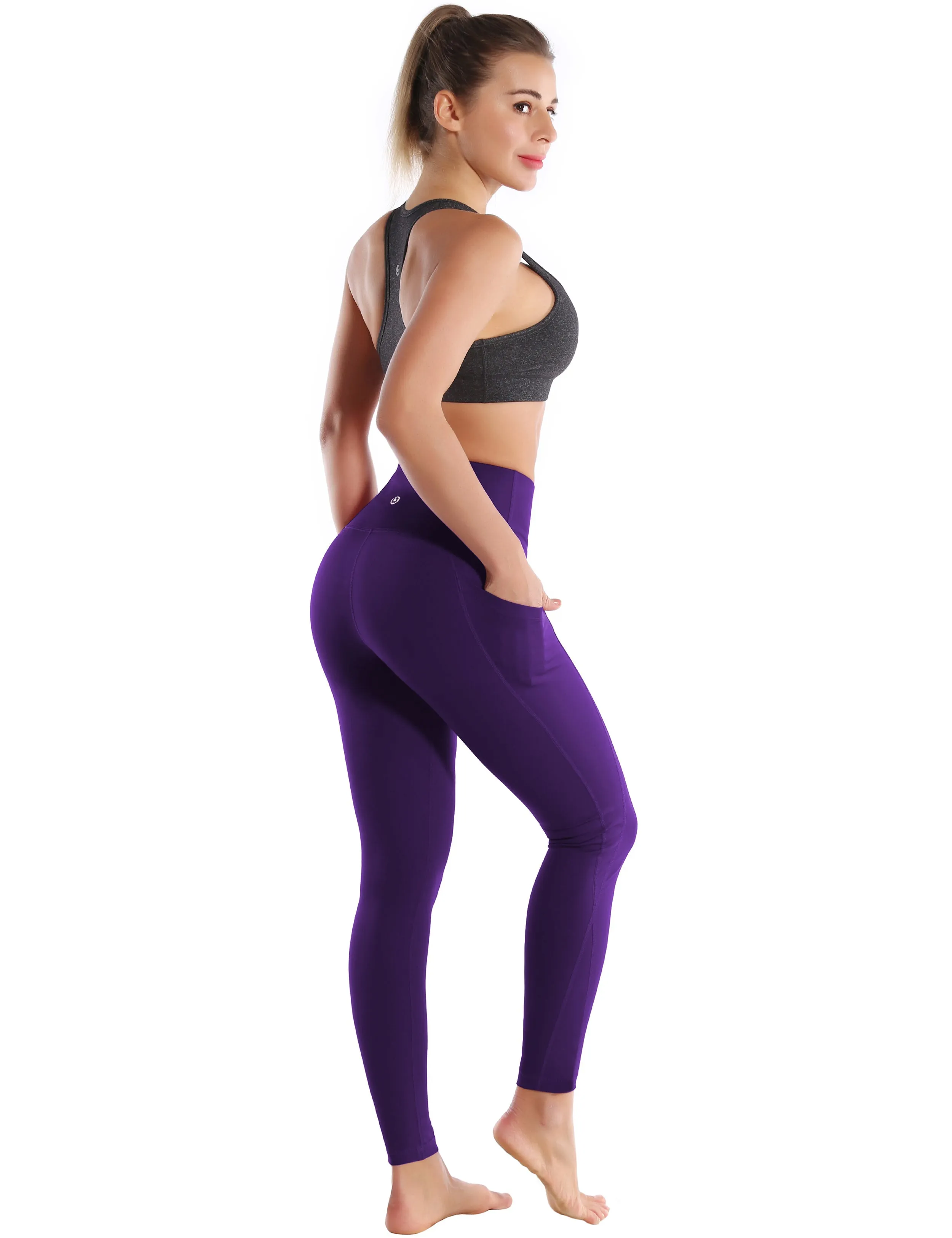 High Waist Side Pockets Biking Pants grapevine_Biking