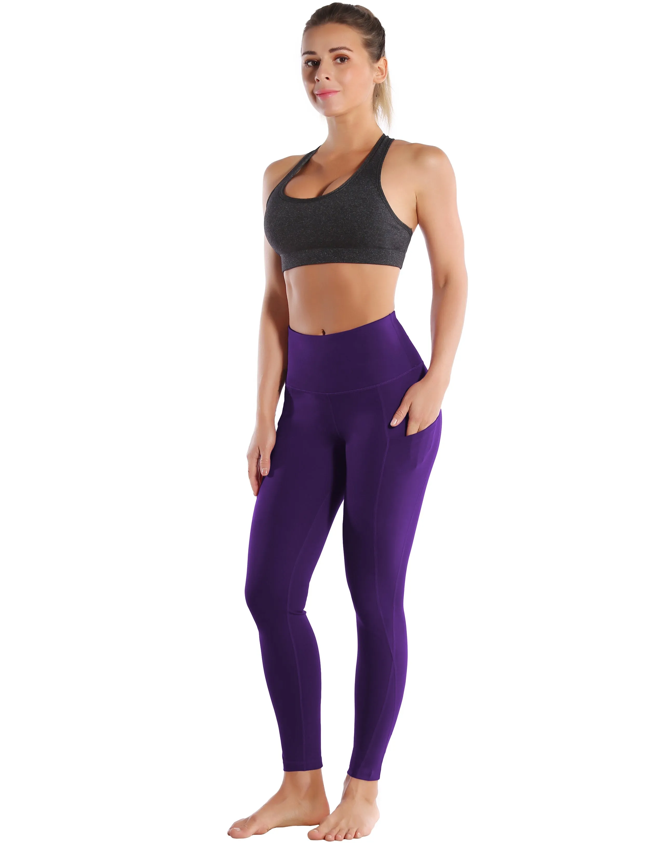 High Waist Side Pockets Biking Pants grapevine_Biking