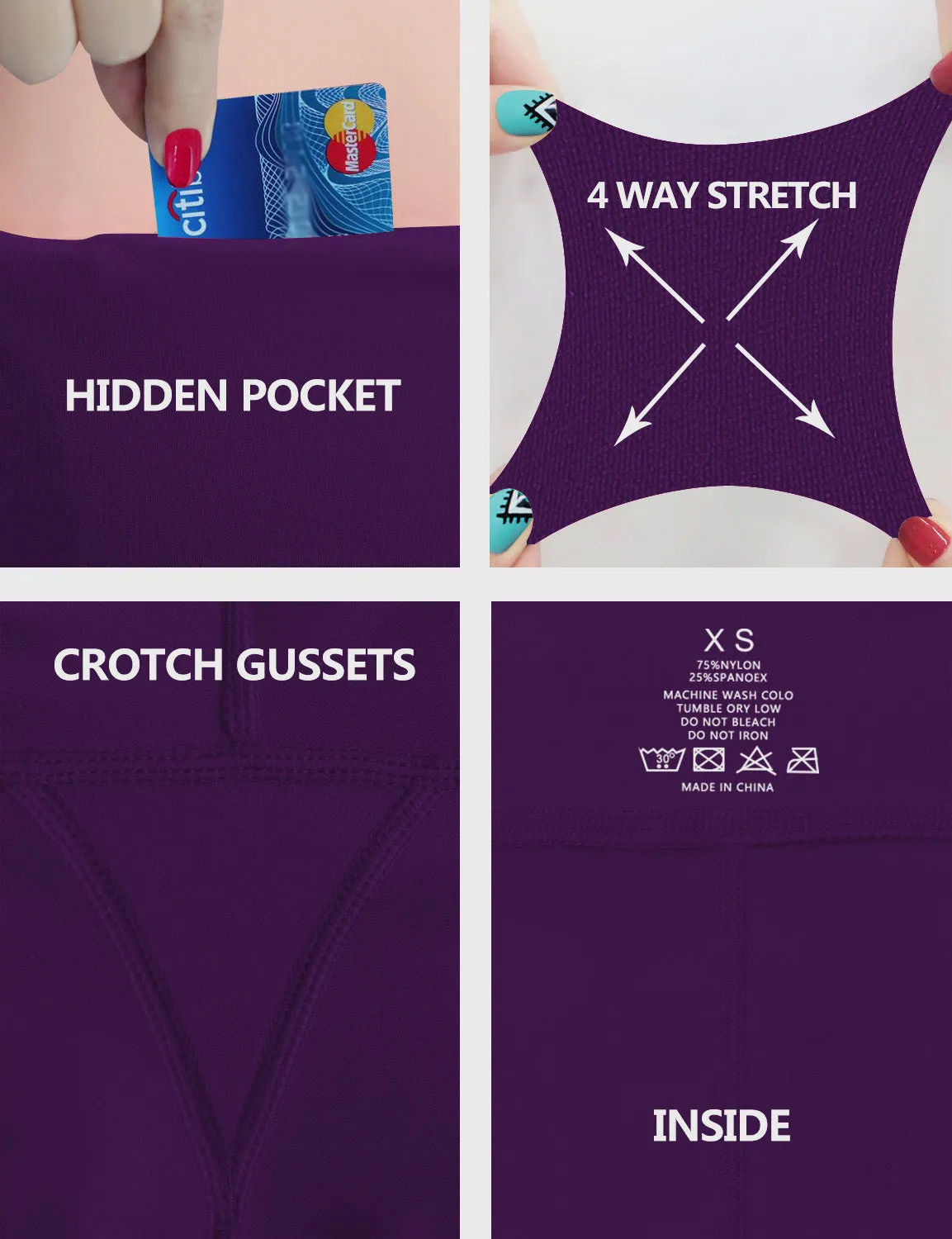 High Waist Side Pockets Biking Pants grapevine_Biking