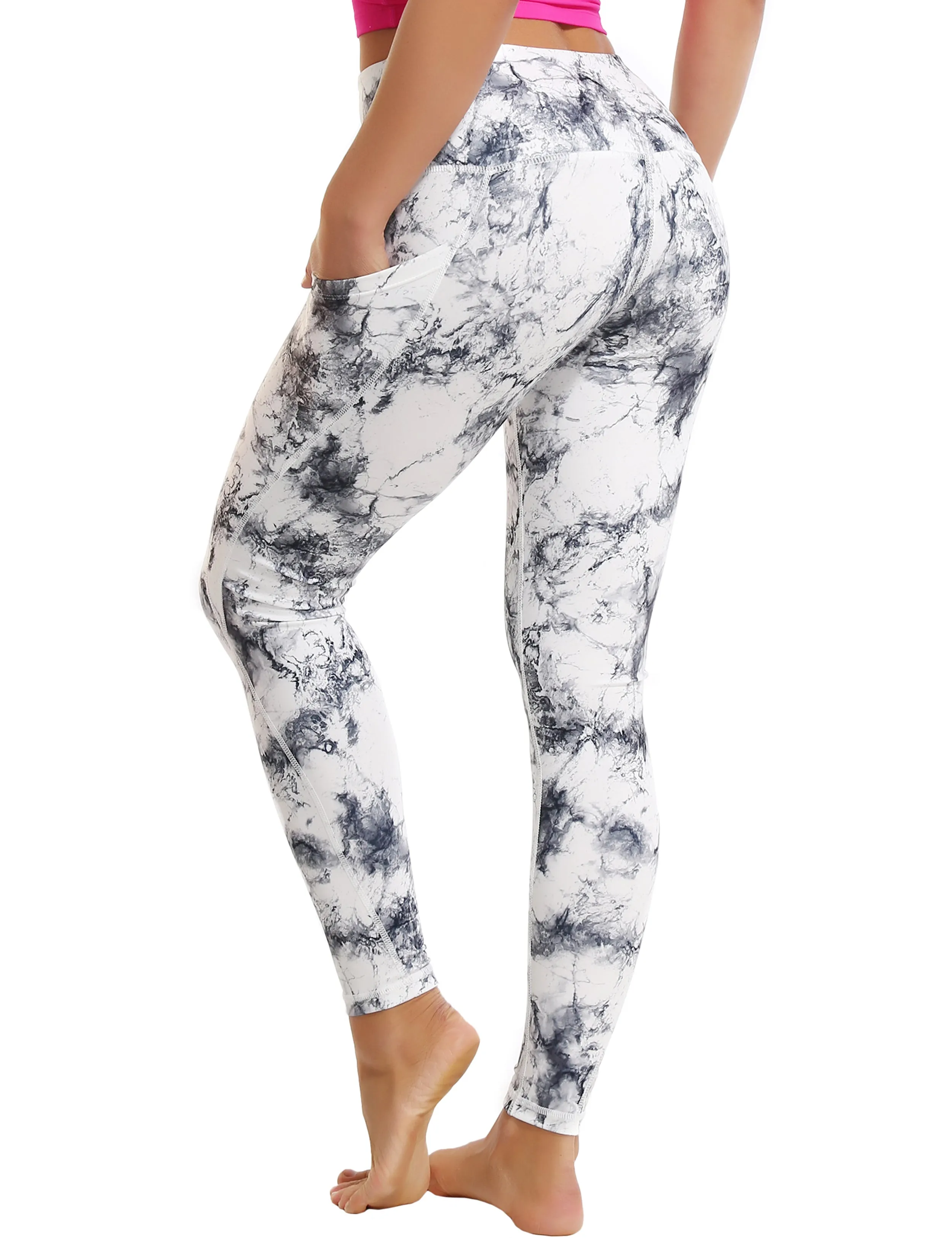 High Waist Side Pockets Gym Pants arabescato_Gym