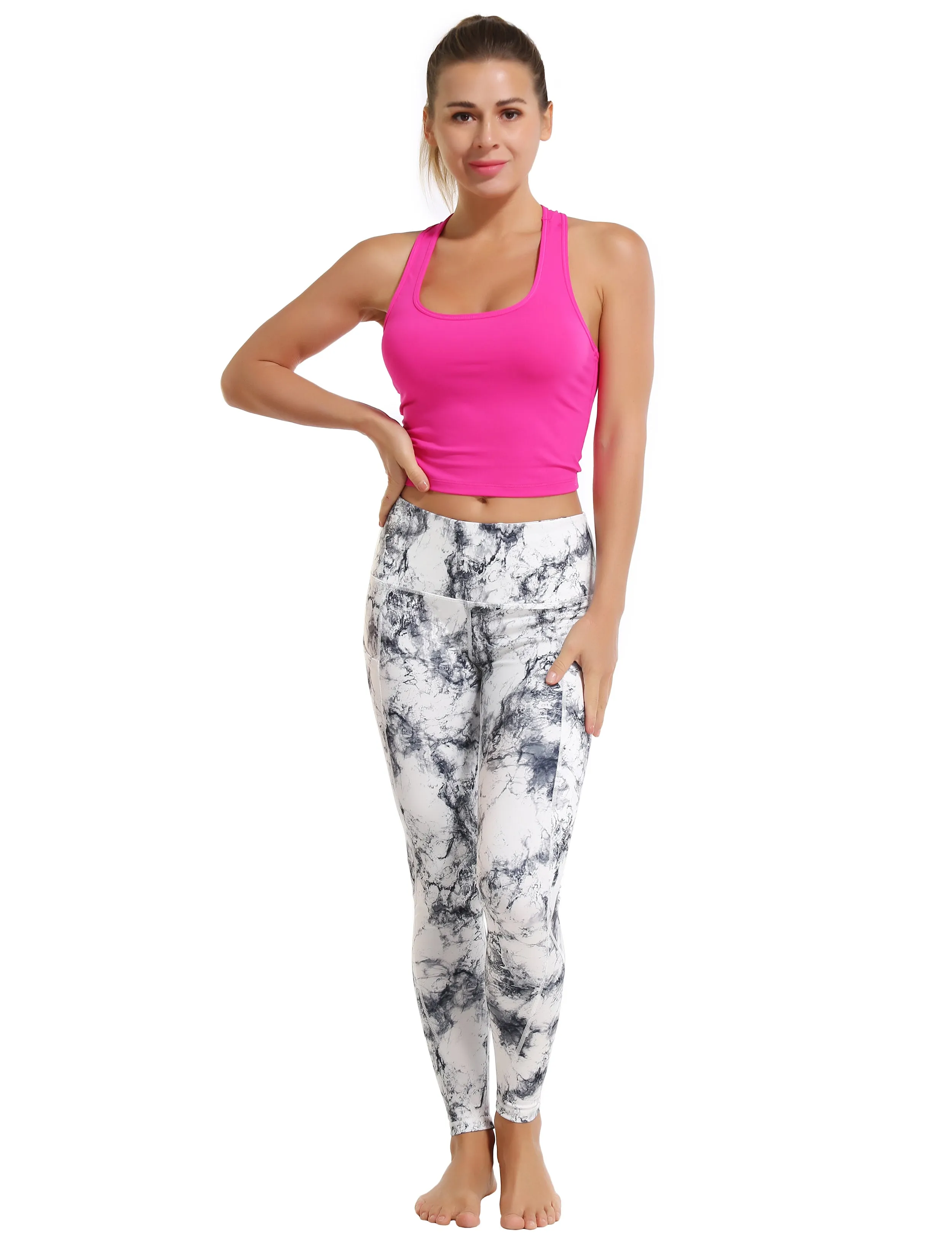 High Waist Side Pockets Gym Pants arabescato_Gym