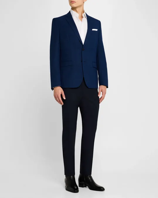 Hugo Boss Mens Slim Fit Genius Wool Dress Pants Blue 30 / 30