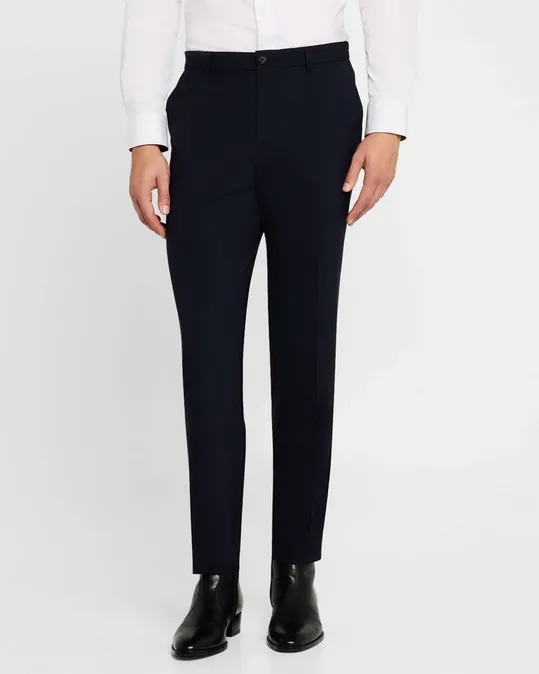 Hugo Boss Mens Slim Fit Genius Wool Dress Pants Blue 30 / 30