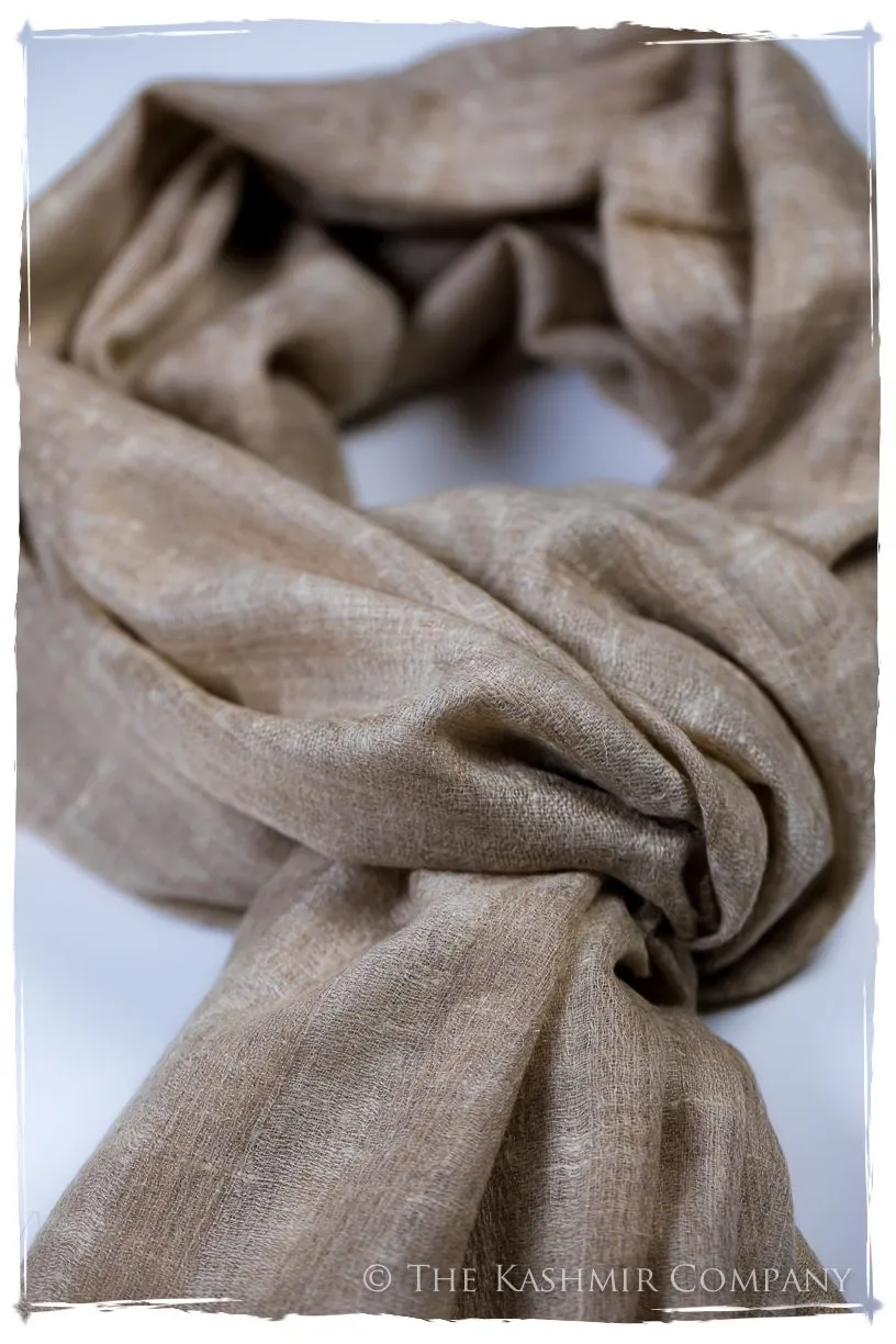 Jacquard Paisley Royale Taupe Soft Cashmere Scarf