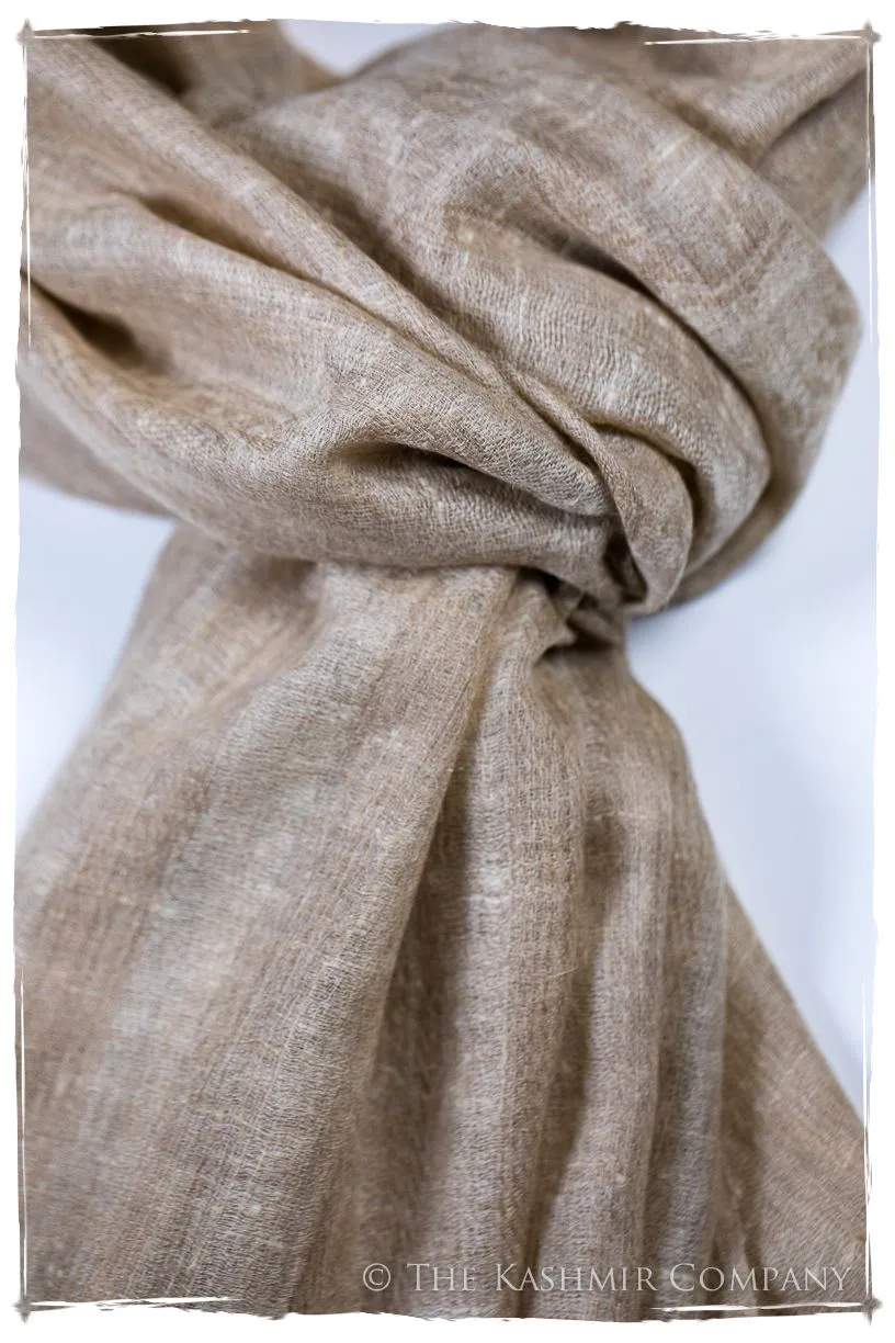 Jacquard Paisley Royale Taupe Soft Cashmere Scarf