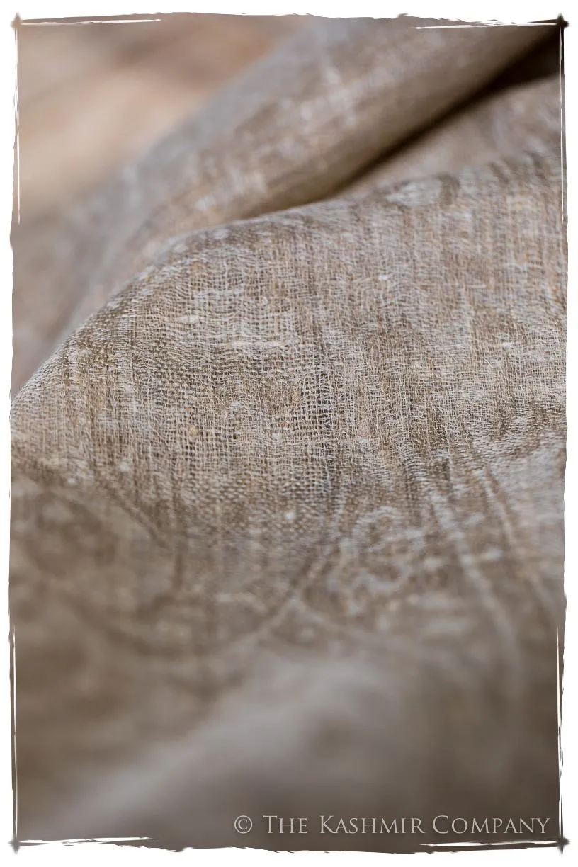 Jacquard Paisley Royale Taupe Soft Cashmere Scarf