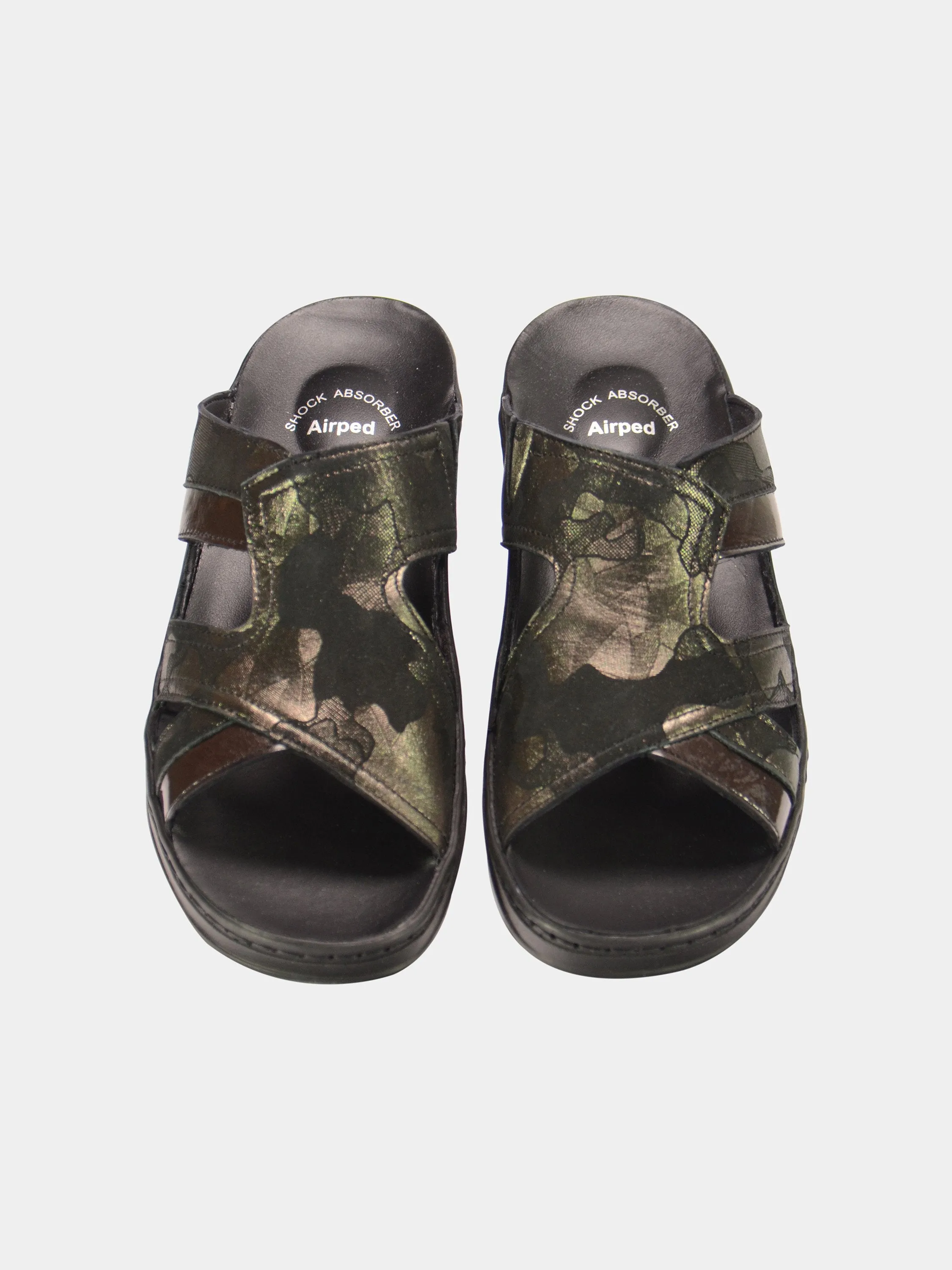 Josef Seibel Women's Cammo Print Slider Leather Sandals