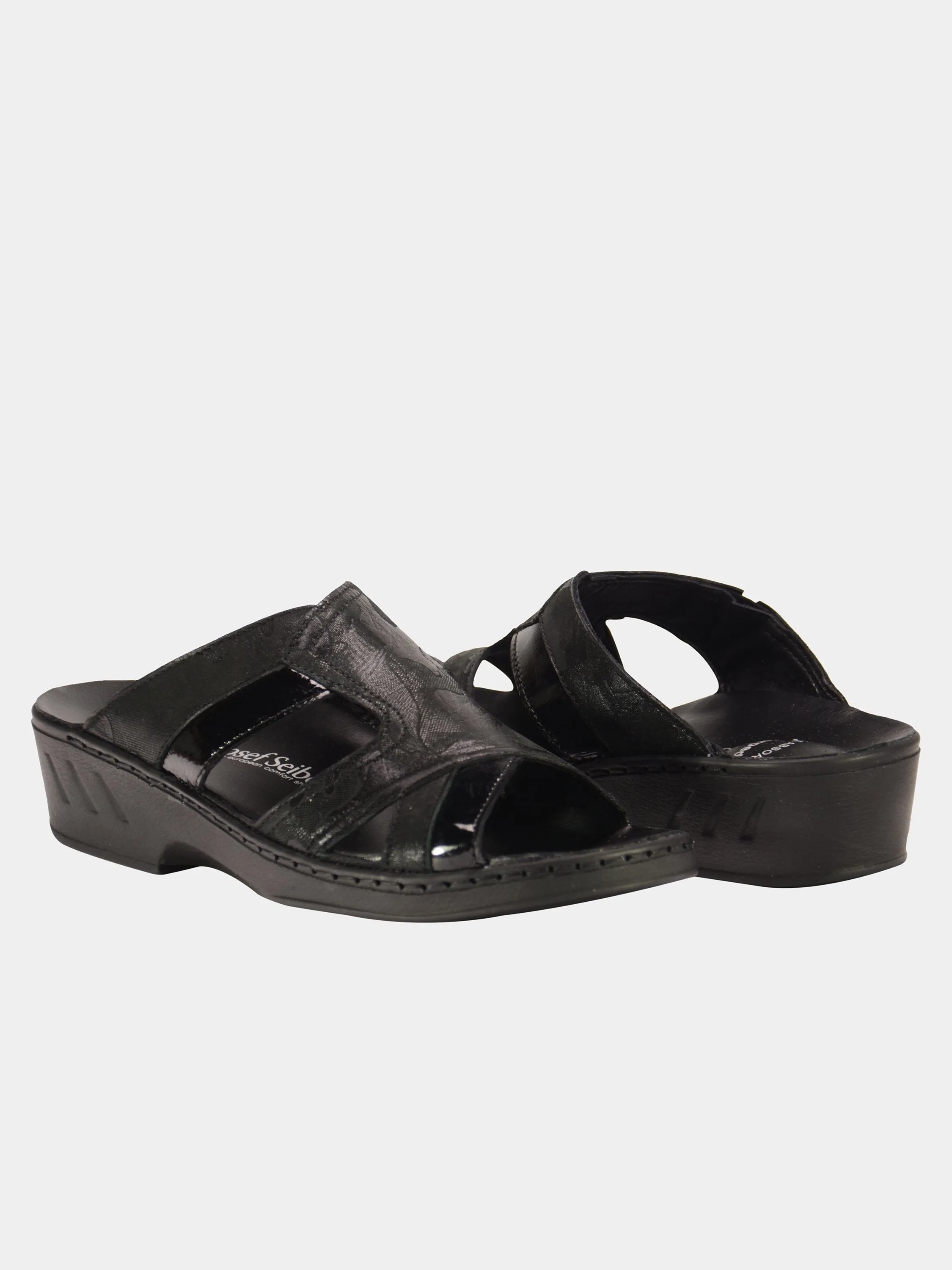 Josef Seibel Women's Cammo Print Slider Leather Sandals
