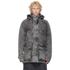 Juun.J Black Denim Parka