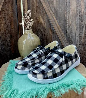 Kayak White Plaid Corky Shoes