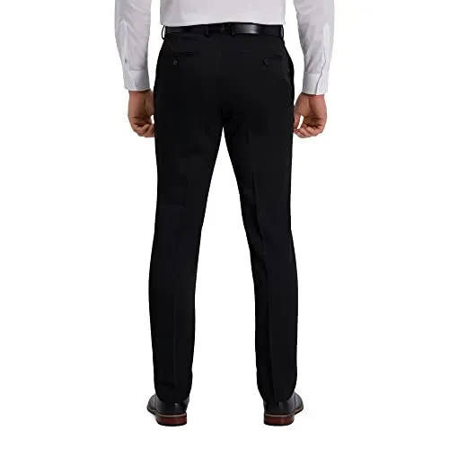 Kenneth Cole Men's Slim Fit Heather Dress Pant, Black, 30W x 32L