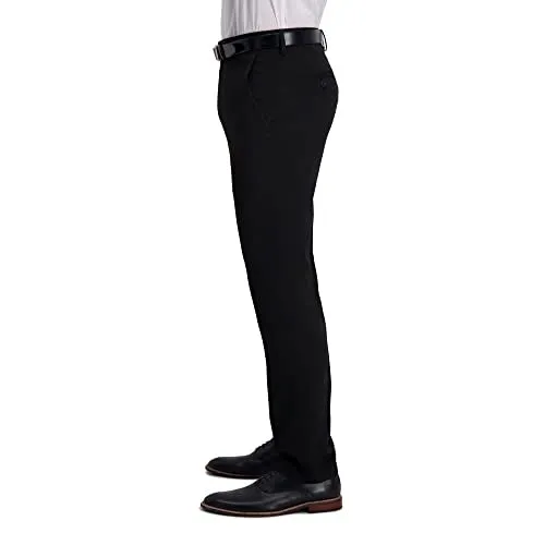 Kenneth Cole Men's Slim Fit Heather Dress Pant, Black, 30W x 32L