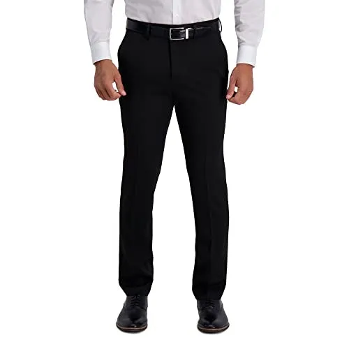 Kenneth Cole Men's Slim Fit Heather Dress Pant, Black, 30W x 32L