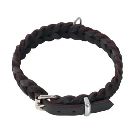 KLIN Braided Soft Leather Collar with Buckle, 15mm wide