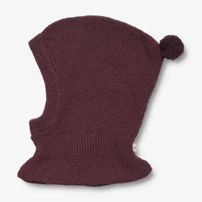 Knitted Balaclava Pomi | Baby - aubergine