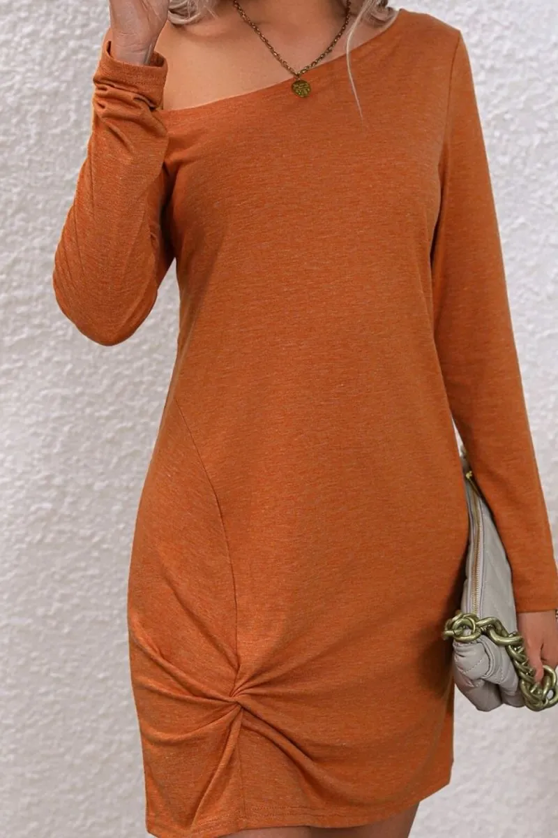 Knot So Ordinary Twisted Front Shirt Dress