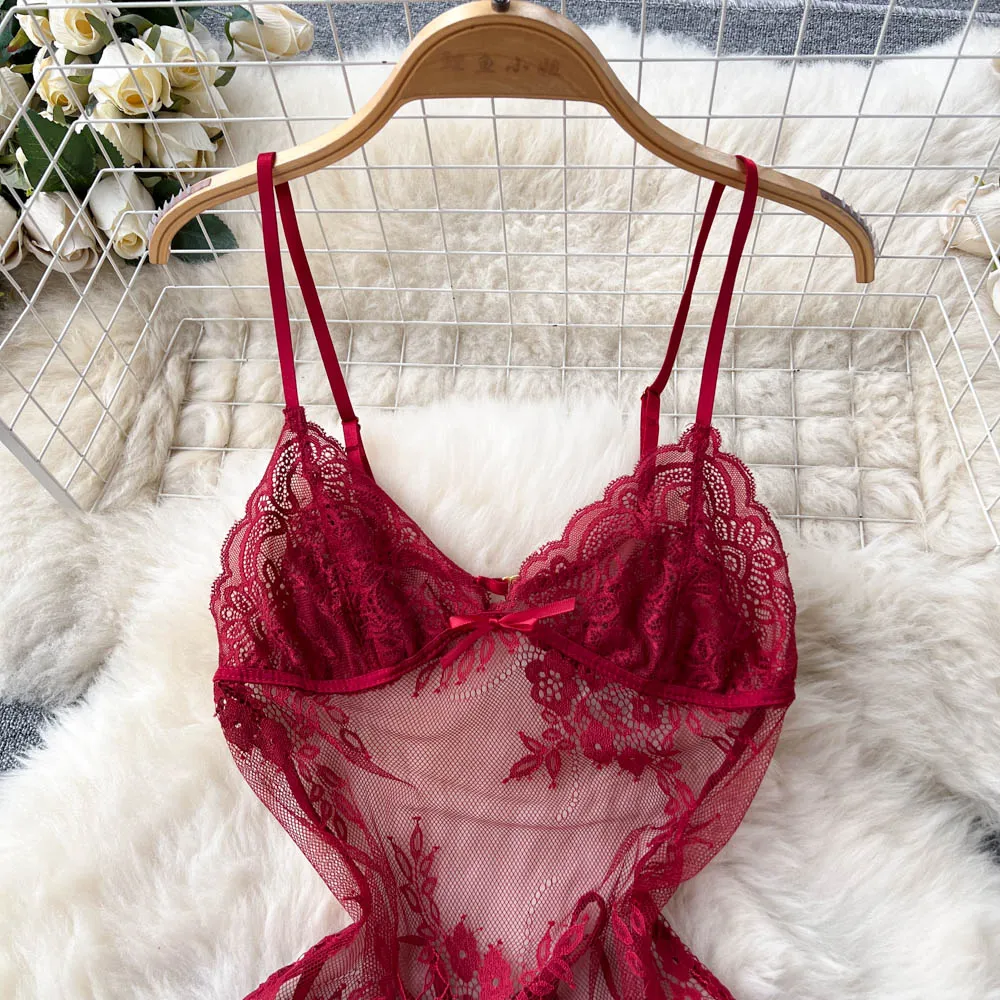 Lace Embroidered Hollowed Slip Dress