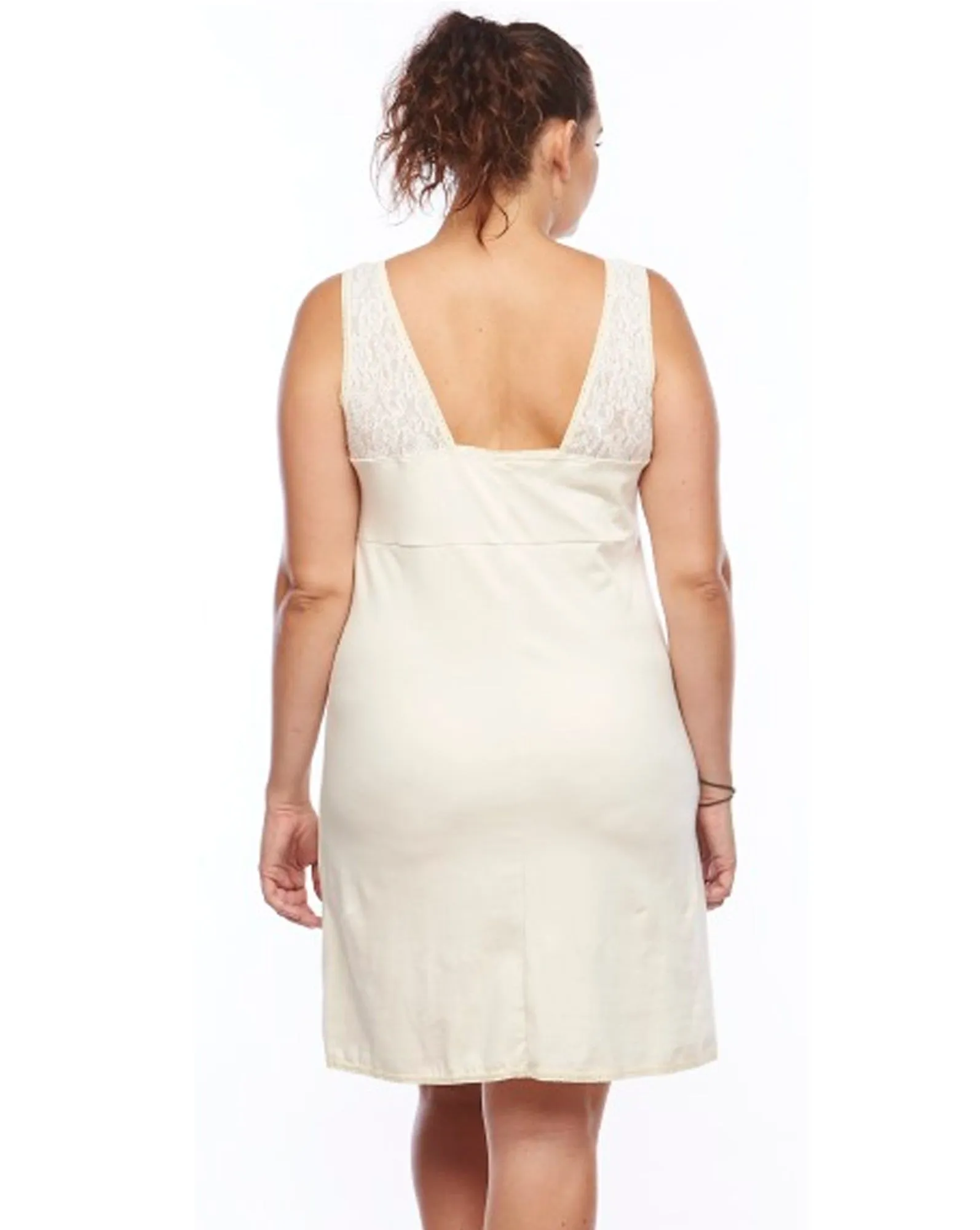 Lace Top Organic Cotton Slinky - White
