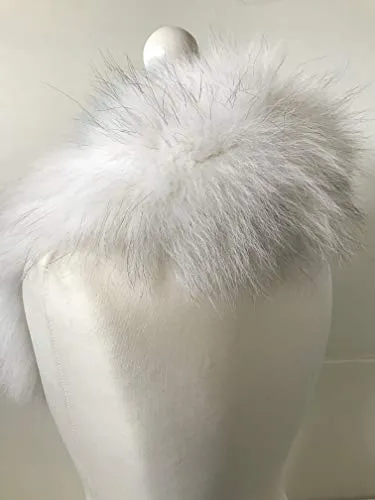 Large shawl collar made of arctic fox fur, lined and with buttons included  Handmade Products