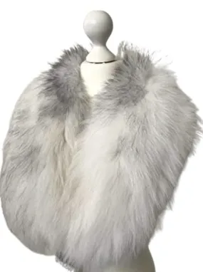 Large shawl collar made of arctic fox fur, lined and with buttons included  Handmade Products