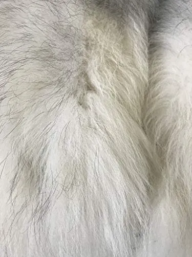 Large shawl collar made of arctic fox fur, lined and with buttons included  Handmade Products