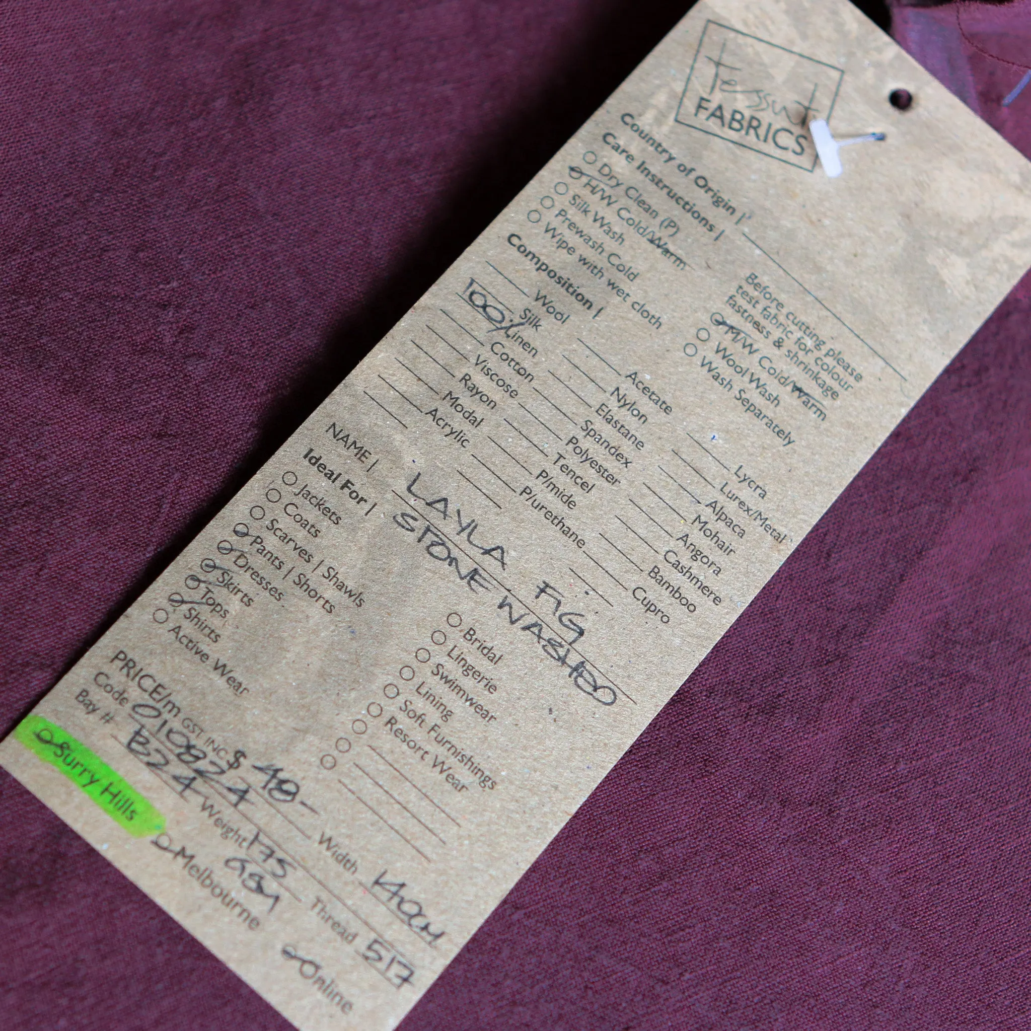 Layla Fig Stone Washed Linen