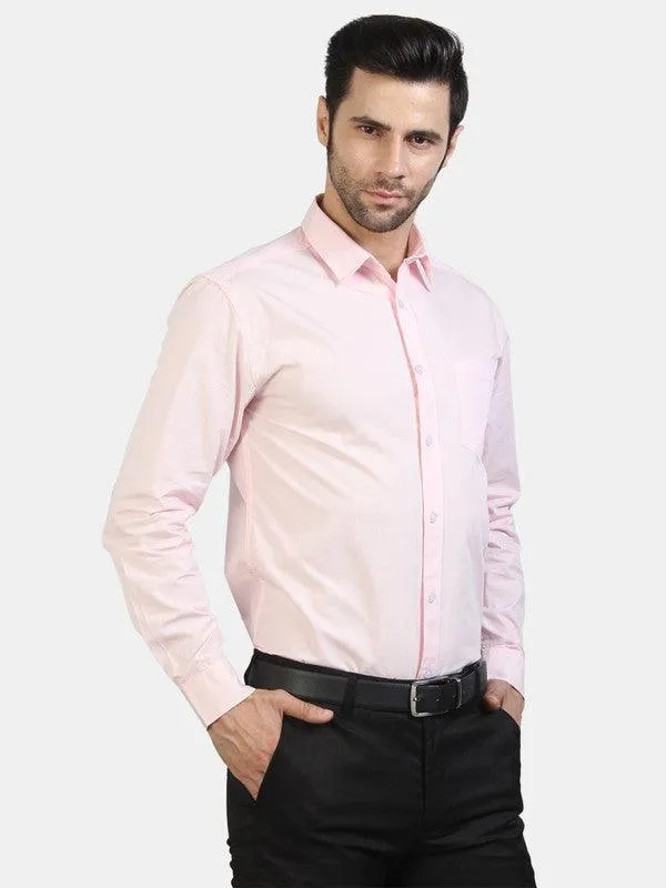 Life Roads full sleeve formal pink cotton shirt for Men and boy
