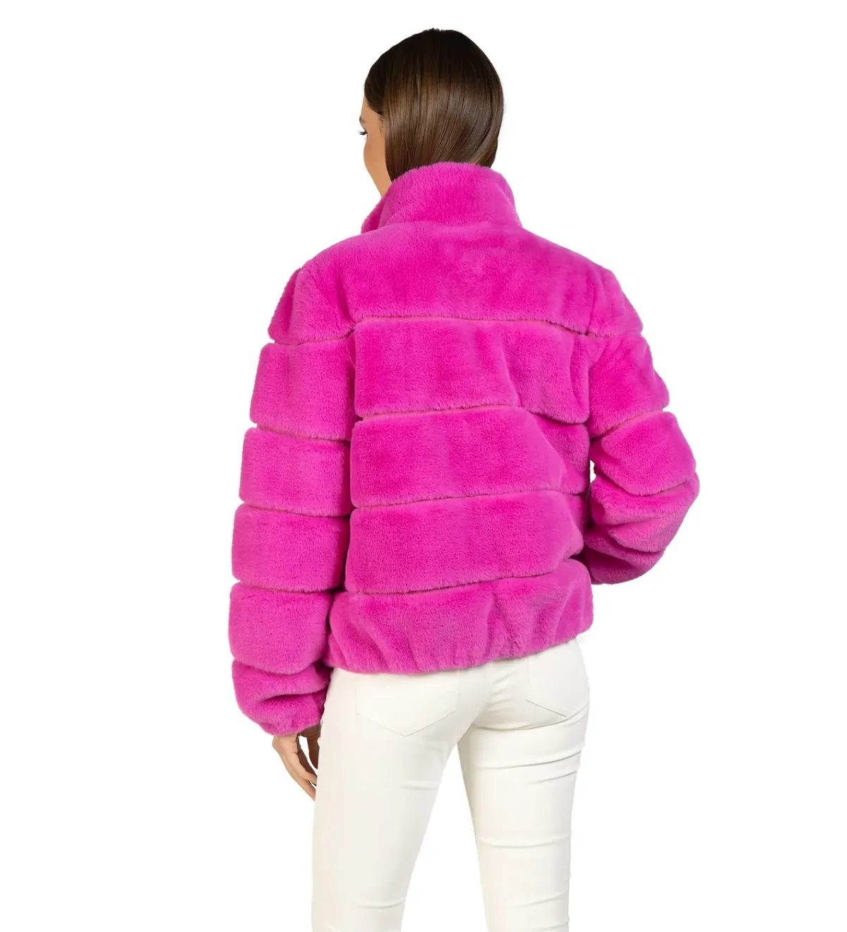 Lizzo Hot Pink Faux Fur Zip Jacket