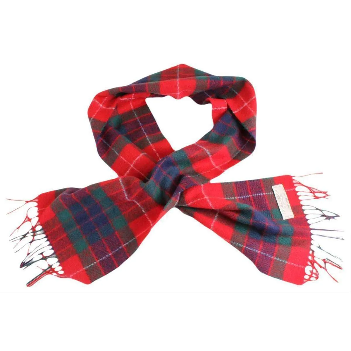 Locharron of Scotland Fraser Red Modern Lambwool Scarf - Red/Dark Green/Navy