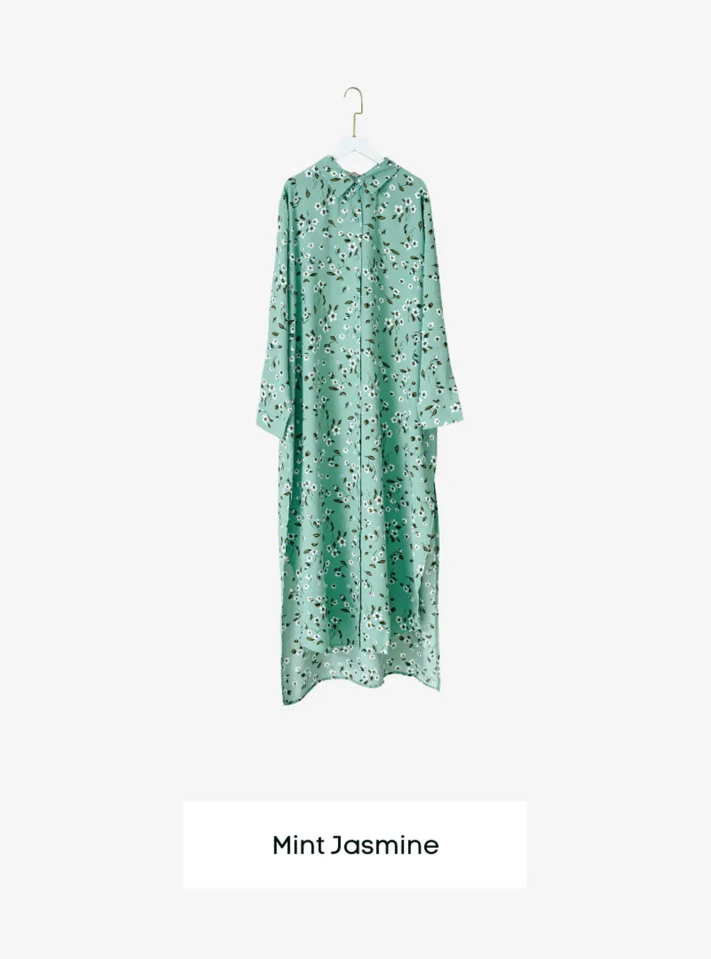 Longline Printed Shirt Dress - The Garden Series