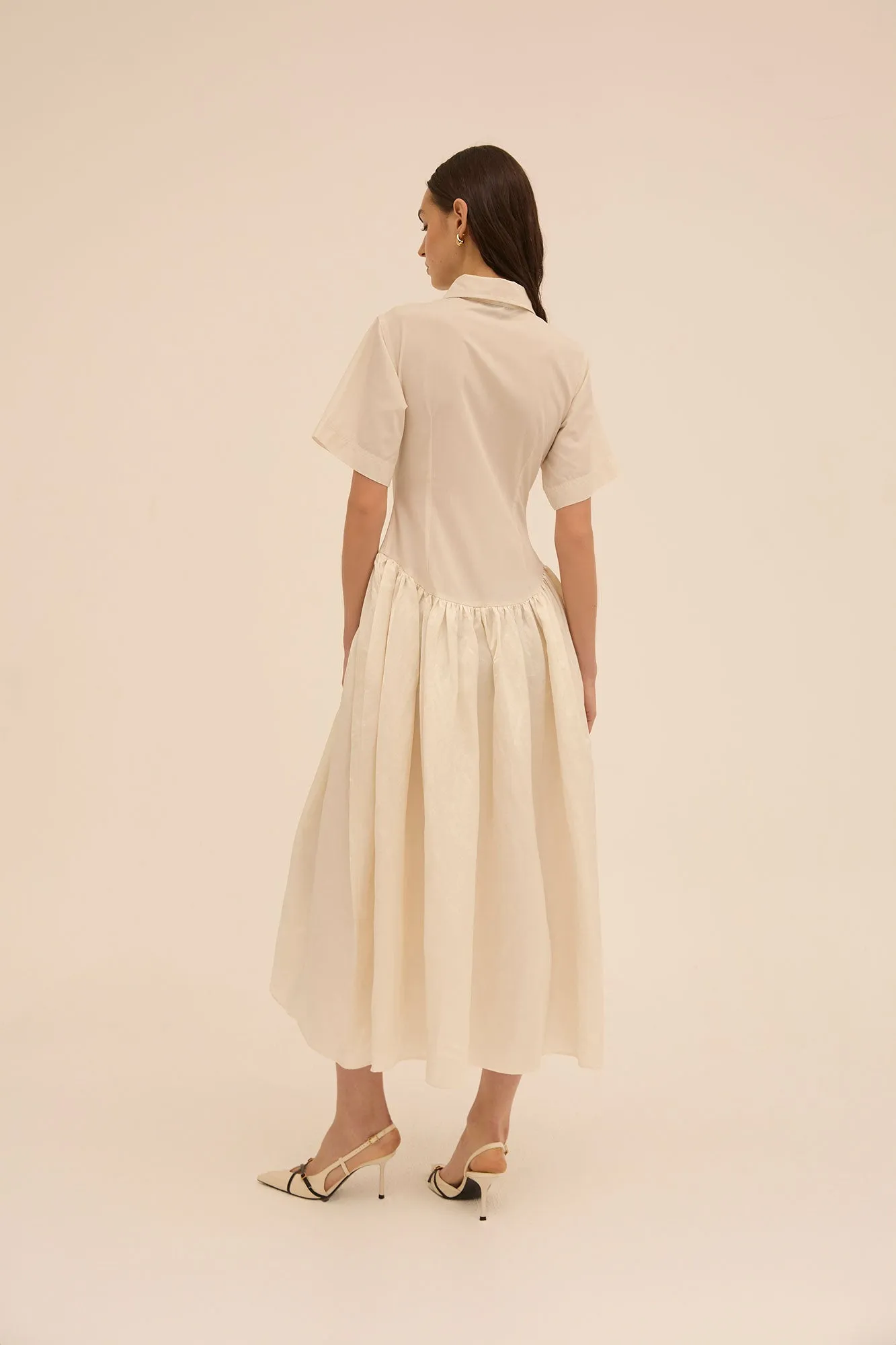 Mena Shirt Dress in Cream