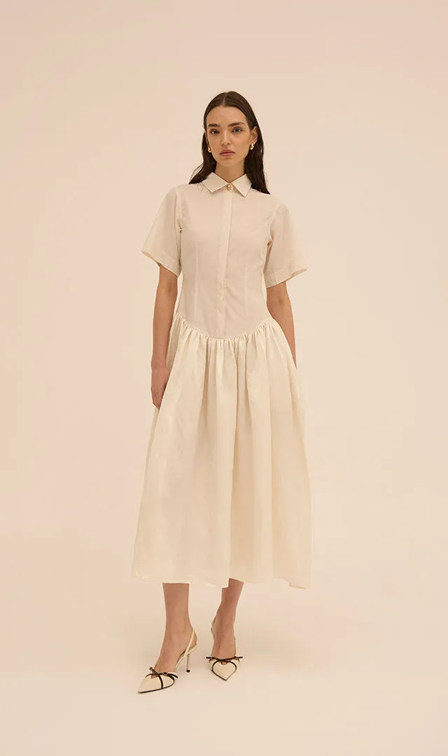 Mena Shirt Dress in Cream