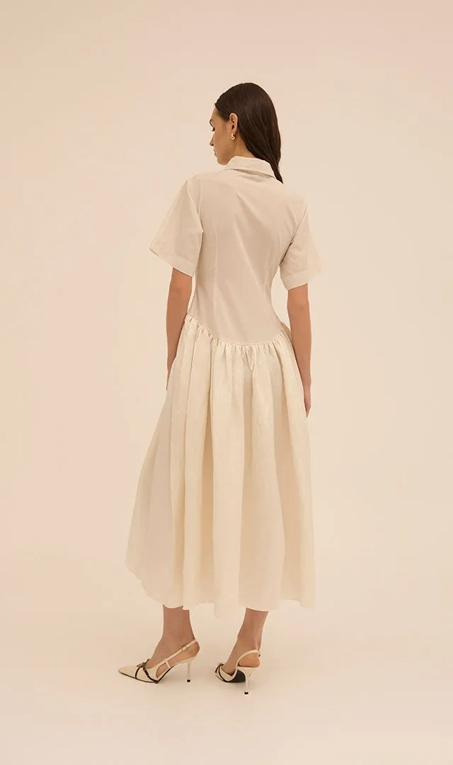 Mena Shirt Dress in Cream