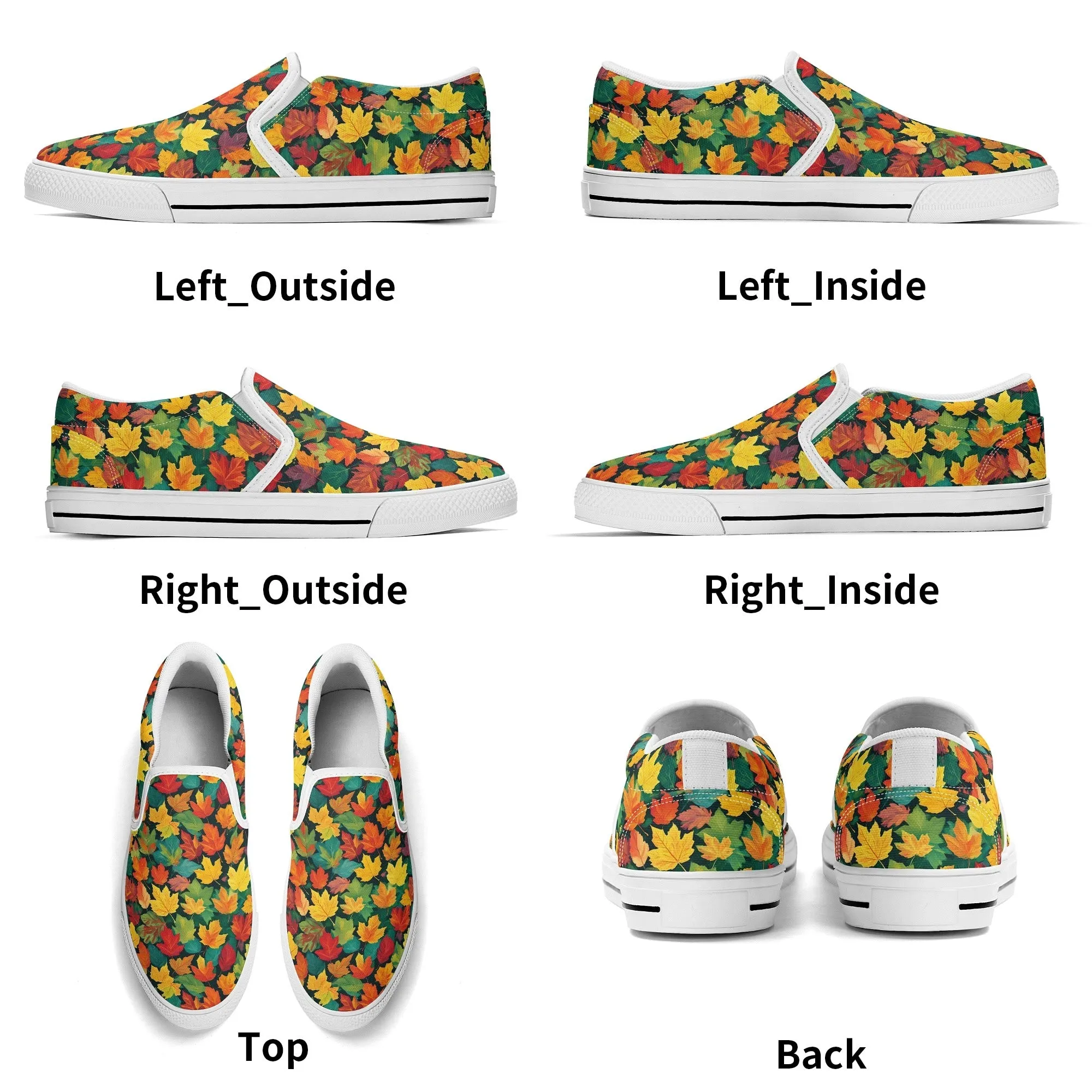 Mens Colorful Leaves Rubber Slip On Shoes