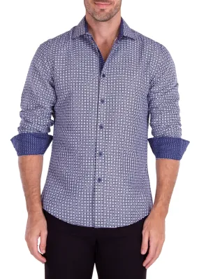 MEN'S LONG SLEEVES NAVY or WHITE DRESS SHIRT | MODERN FIT EUROPEAN DESIGN | 222301