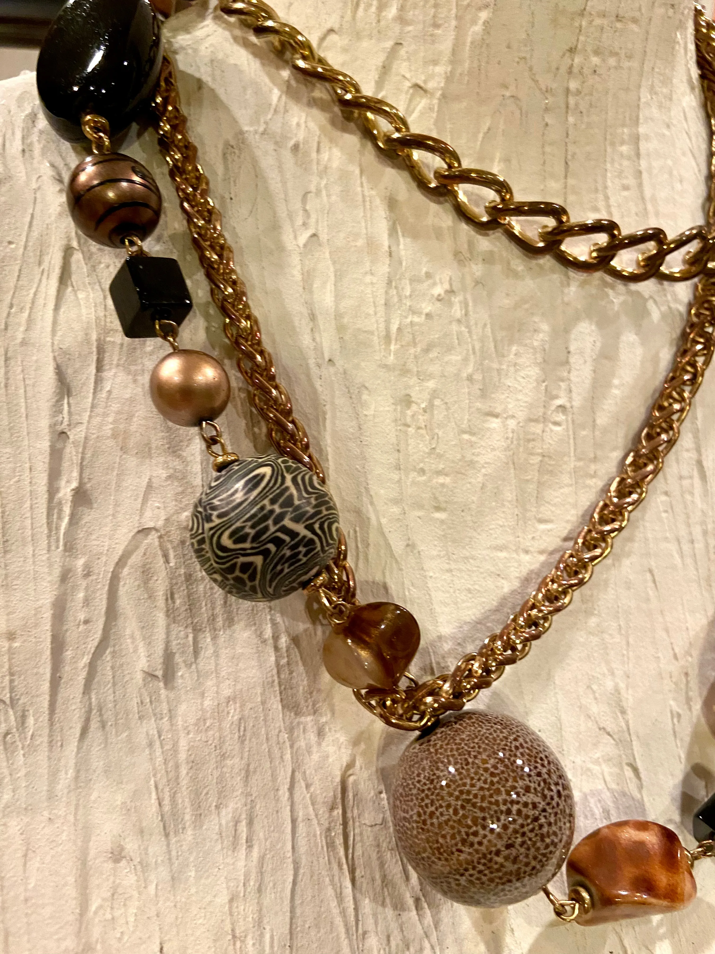 Metallic tone &  beads belt
