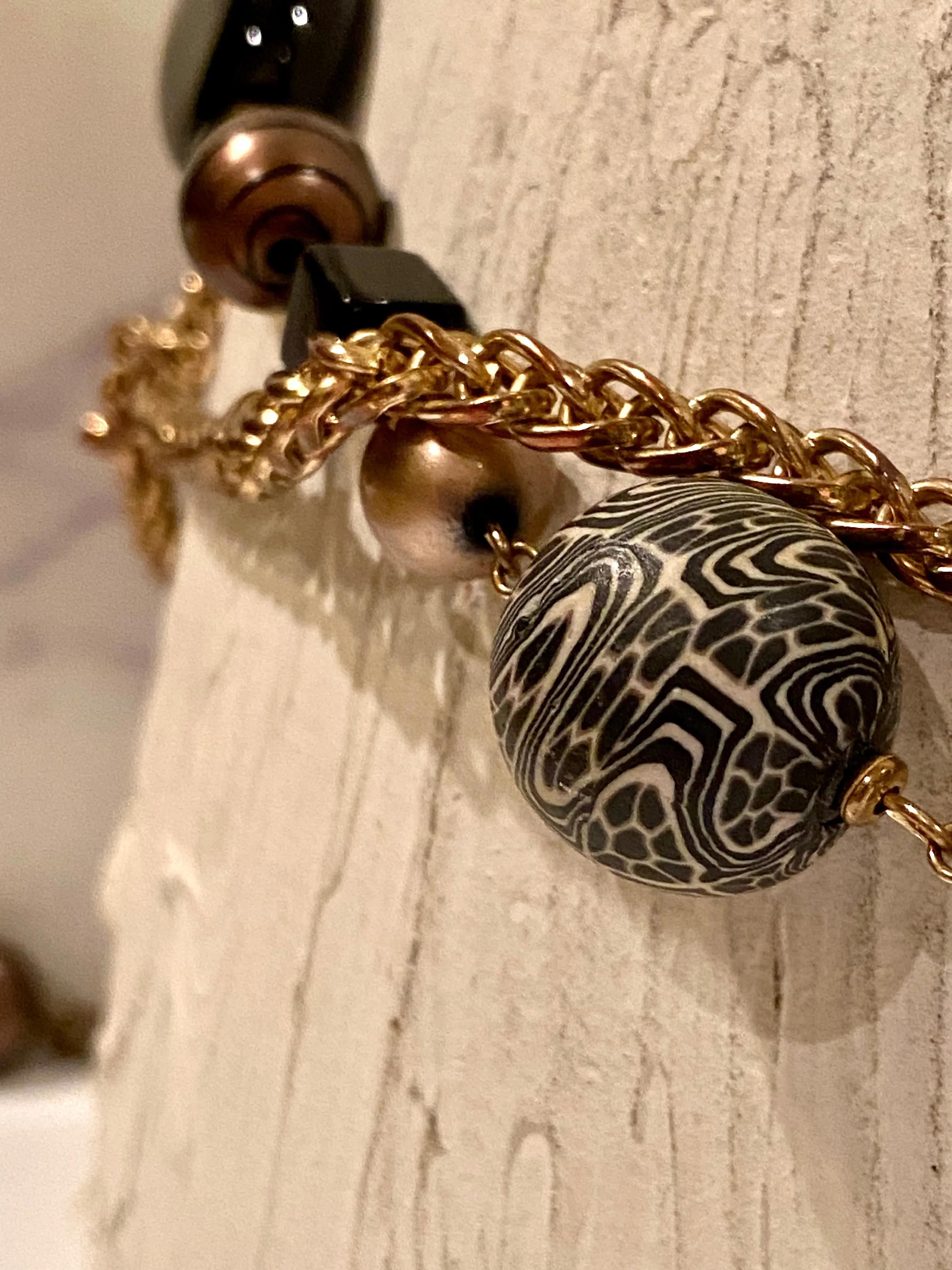 Metallic tone &  beads belt