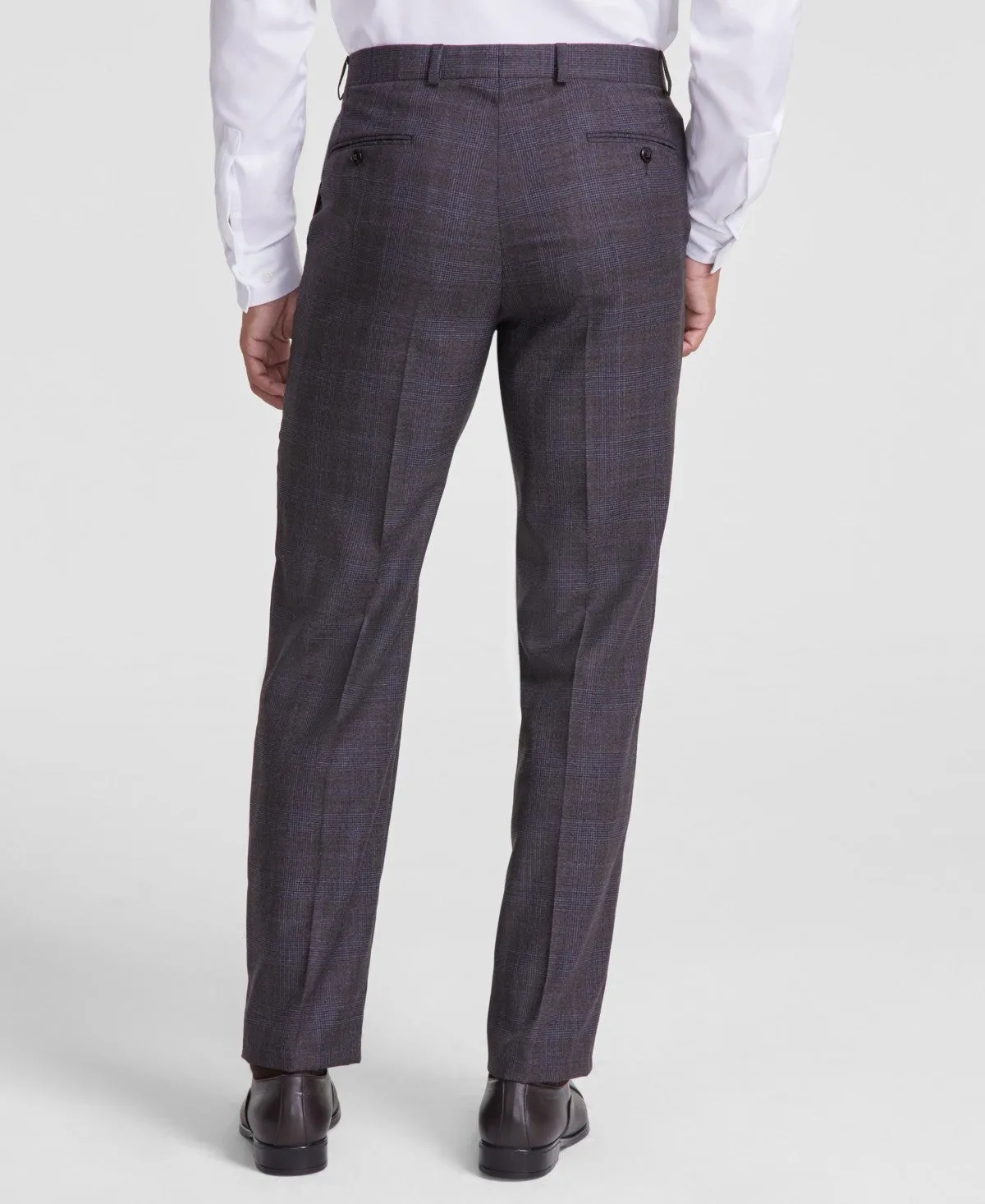 Michael Kors Mens Classic fit Dress Pants 34 / 32 Brown Plaid Stretch